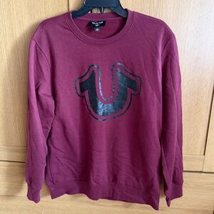TRUE RELIGION MEN'S BURGUNDY BEETS COLOR SWEATSHIRT SIZE LG GREAT CONDITION